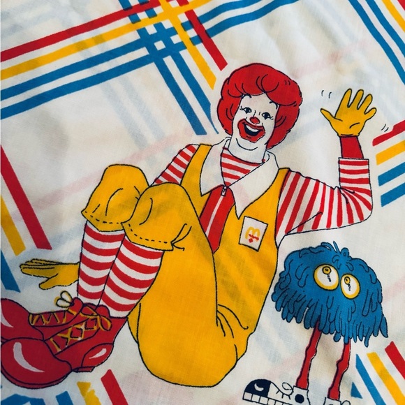 VTG McDonald’s 1978 Retro Ronald Flat Sheet + 1 Pillow Case Size: TWIN - Picture 9 of 10